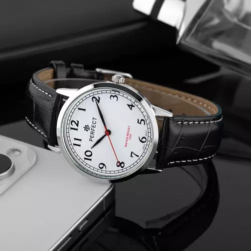 Zegarek Kwarcowy PERFECT C411C-03 Silver PASEK BLACK 4