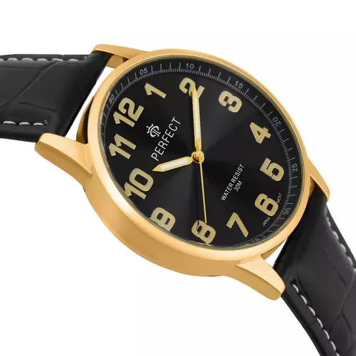 Zegarek Kwarcowy PERFECT pasek męski XXL STD C410N-11 GOLD 3