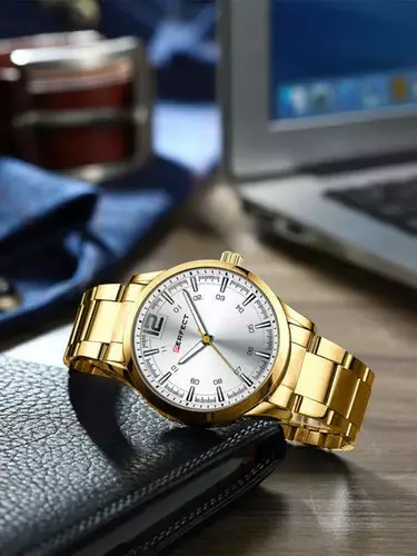 Zegarek PERFECT M115 - 04 GOLD TARCZA SILVER 3