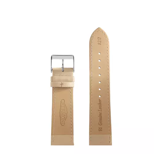 Pasek CHERMOND A217 KREMOWY KLAMRA SREBRNA 24MM 3