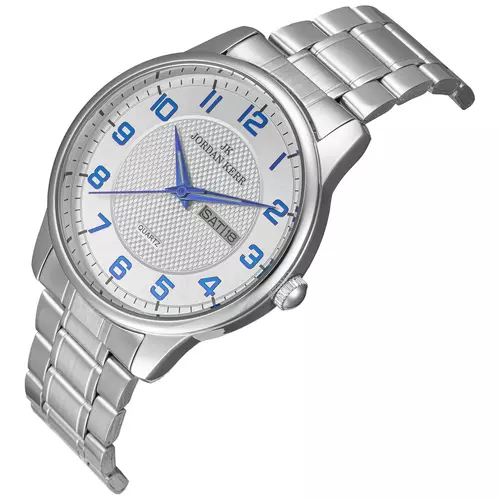 Zegarek JORDAN KERR L1078 IPS Srebrna Tarcza Niebieski cyfry 3