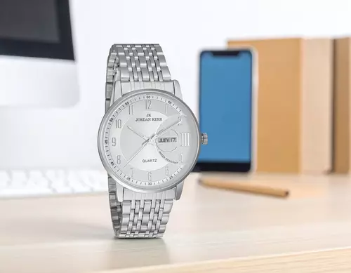 Zegarek JORDAN KERR L1069 IPS Srebrna Tarcza Srebrne cyfry 4
