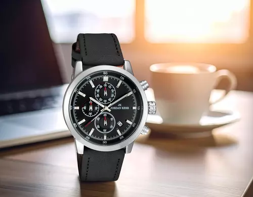 Zegarek JORDAN KERR L1076 IPS Czarna Tarcza Czarny pasek 4