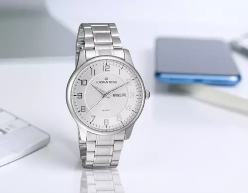 Zegarek JORDAN KERR L1078 IPS Srebrna Tarcza Srebrne cyfry 4