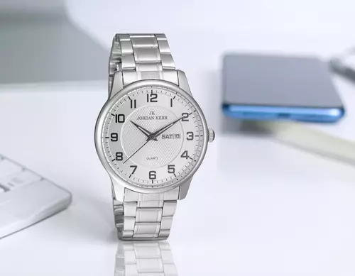 Zegarek JORDAN KERR L1078 IPS Srebrna Tarcza Czarne cyfry 4
