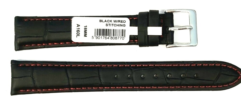 Pasek Chermond A160L CZARNY NIĆ CZERWONA  20MM