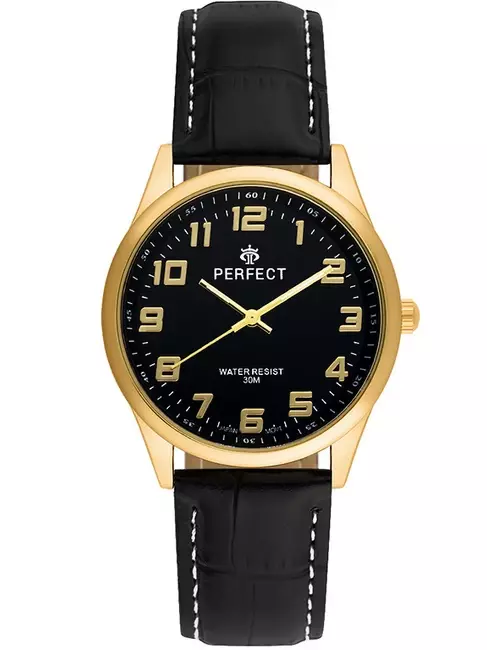Zegarek Kwarcowy PERFECT C405L-08 Gold TARCZA CZARNA