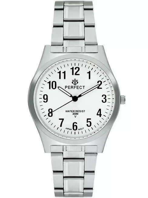 Zegarek Kwarcowy PERFECT R52-01 Metal Standard Męski tarcza biała