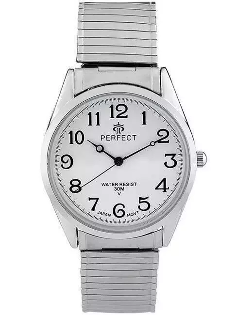 Zegarek Kwarcowy PERFECT X532-01 Silver Gumka męska TARCZA BIAŁA