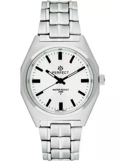 Zegarek Kwarcowy PERFECT P186-01 tarcza biała index black