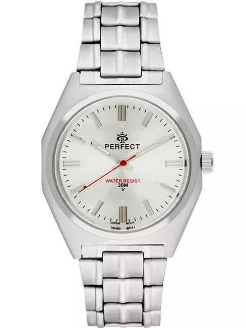 Zegarek Kwarcowy PERFECT P186-03 tarcza silver index silver