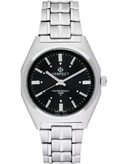 Zegarek Kwarcowy PERFECT P186-04 tarcza black index silver