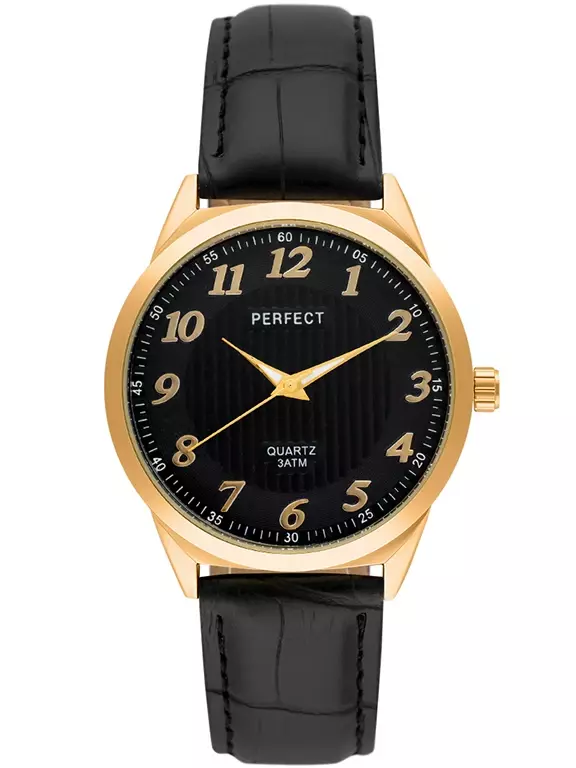 Zegarek Kwarcowy PERFECT C203-08 GOLD TARCZA CZARNA