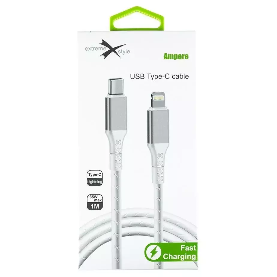 Kabel eXtremestyle Ampere Typ C Lightning 1m biały