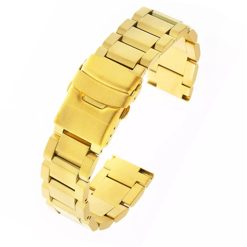 Bransoleta STALOWA solid GOLD 24mm ZŁOTA