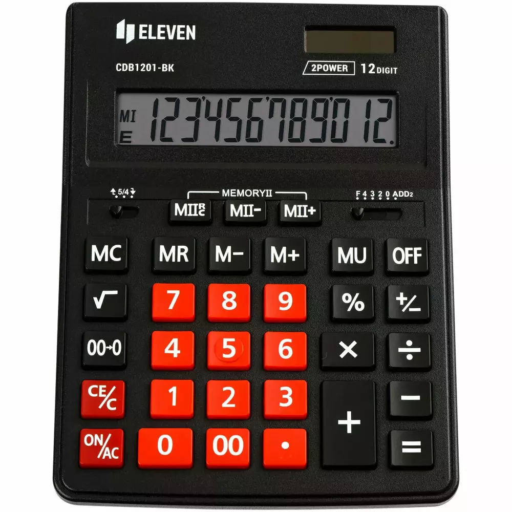 Kalkulator Eleven CDB1201BK-RD