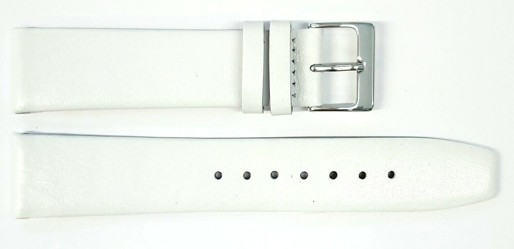 Pasek Chermond A132 BIAŁY KLAMRA SREBRNA 18MM