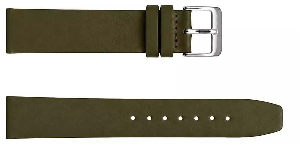 Pasek Chermond A132 OLIWKOWA ZIELEŃ  KLAMRA SREBRNA 14MM