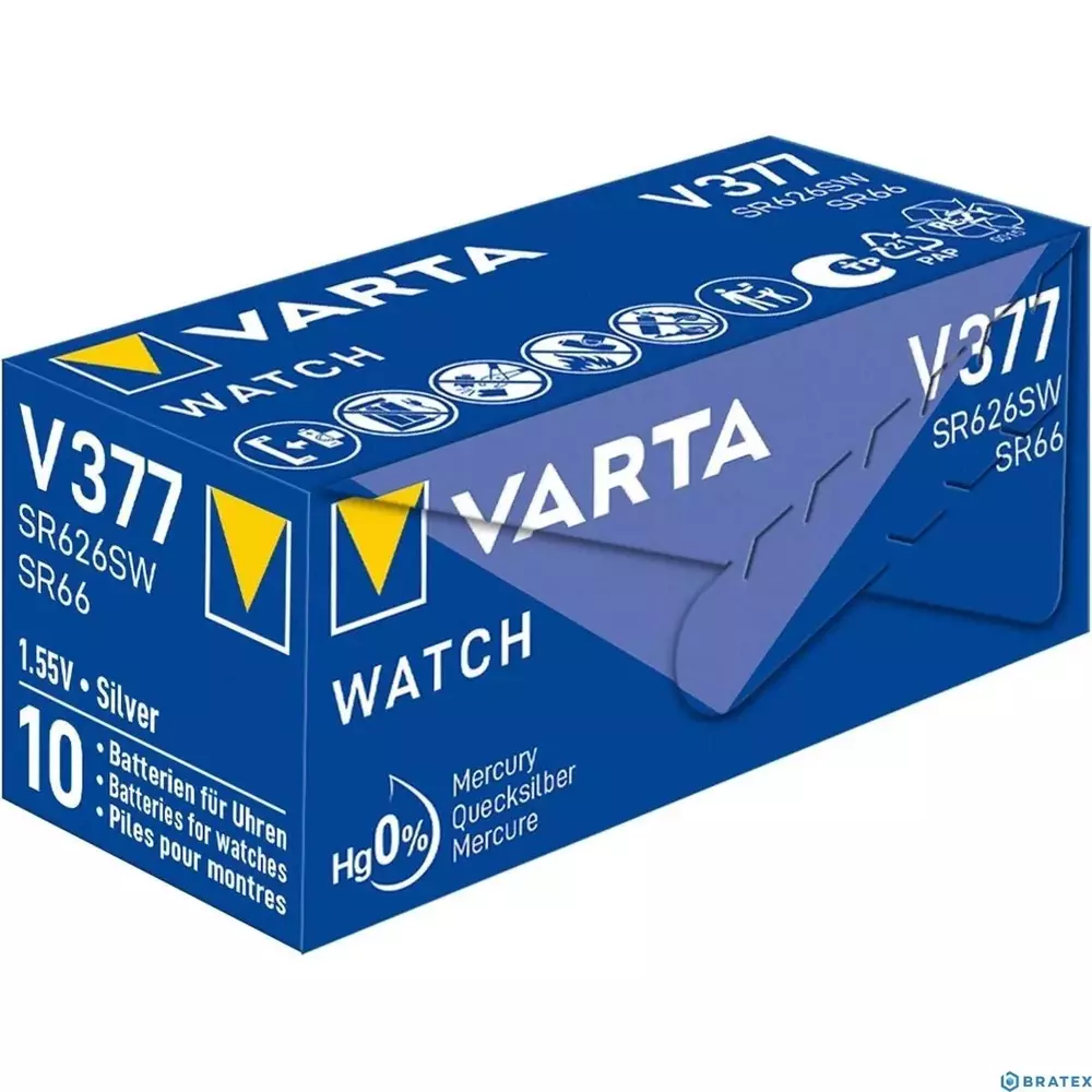 Bateria srebrowa Varta SR626SW / 377.SP - opakowanie 10 szt.