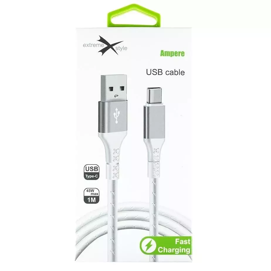 Kabel eXtremestyle Ampere USB Typ C 1m biały