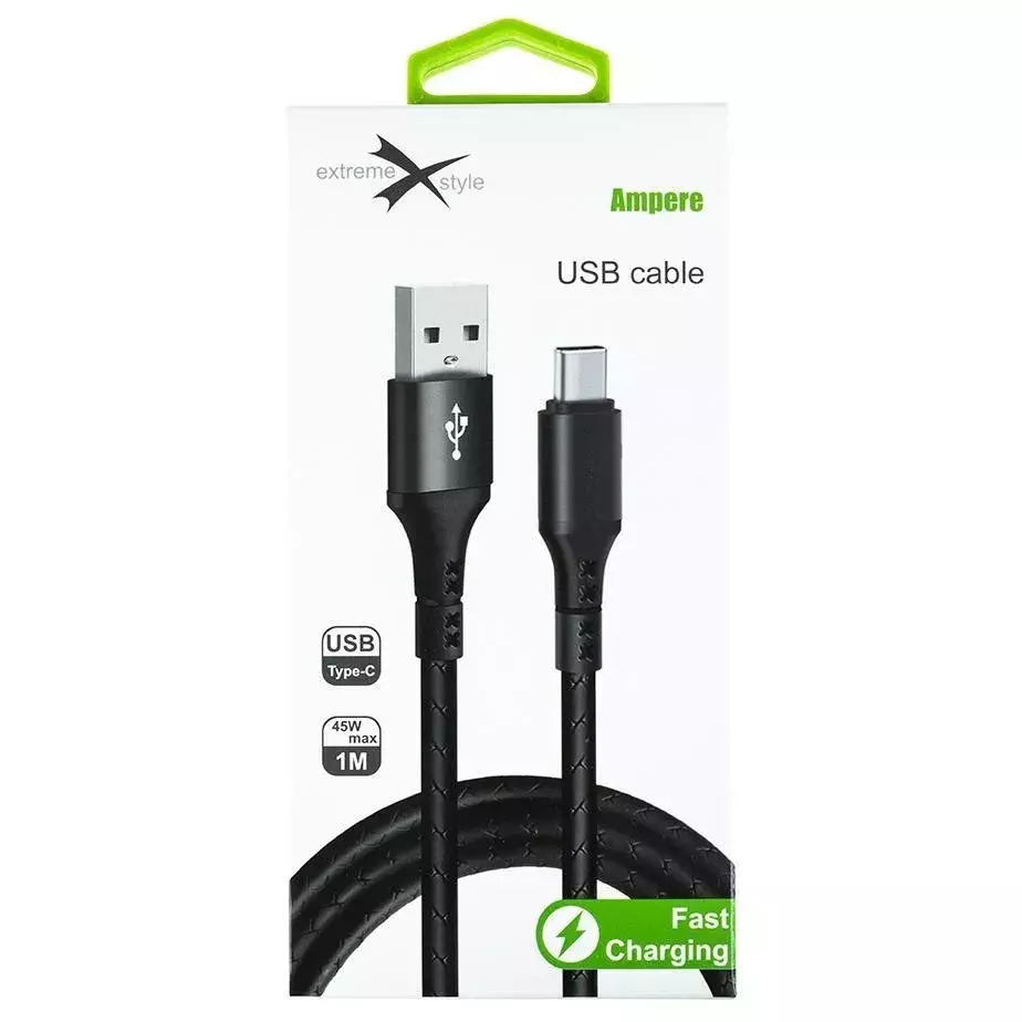 Kabel eXtremestyle Ampere USB Typ C 1m czarny