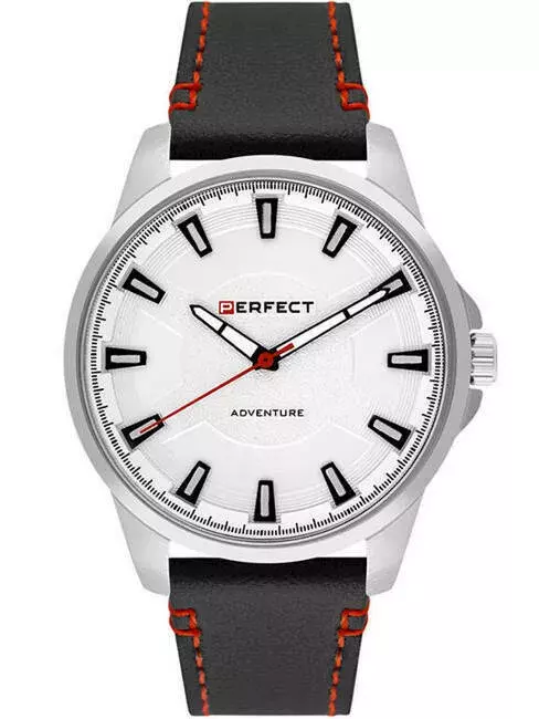 Zegarek PERFECT W143 -01 IPS PASEK CZARNY TARCZA SREBRNA