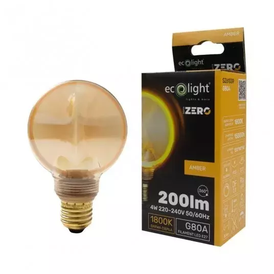 Żarówka LED Eco Light Zero W4 E27 AMBER G80A SZ61039 200lumenów