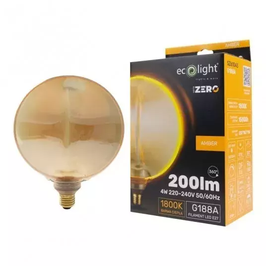 Żarówka LED Eco Light Zero W4 E27 AMBER G188A SZ61043 200lumenów