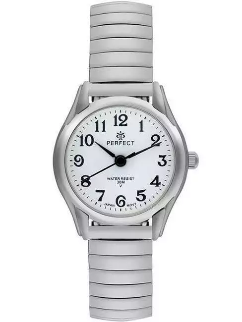 PERFECT GUMKA Damska  XD075 - 01 SILVER TARCZA BIAŁA