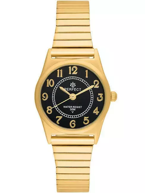 PERFECT GUMKA Damska  X165-06 GOLD  tarcza CZARNA