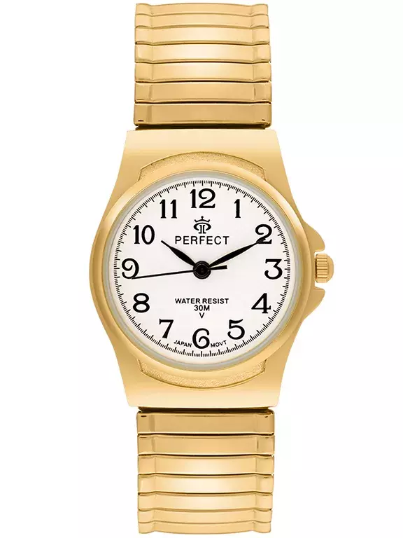 Zegarek PERFECT GUMKA Damska  XD648-05 GOLD   tarcza silver