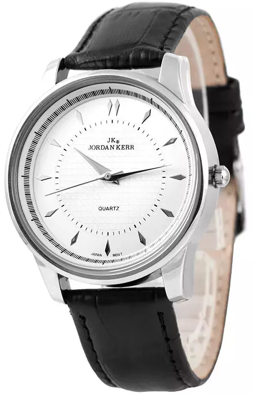 Zegarek Jordan Kerr B7009 IPS pasek czarny tarcza srebrna