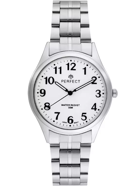 Zegarek Kwarcowy PERFECT R409D-01 Metal Standard Męski tarcza biała