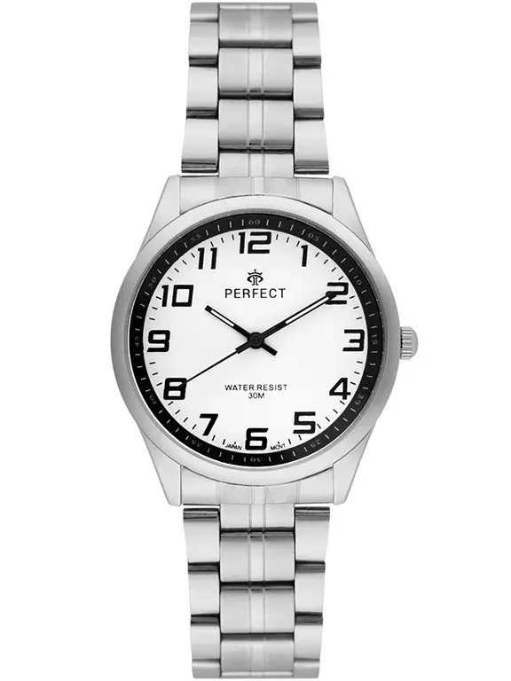 Zegarek Kwarcowy PERFECT R405l-12  Metal Standard Męski tarcza biała