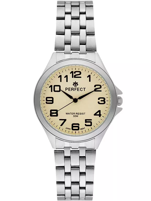Zegarek Kwarcowy PERFECT R412P-34  Metal Standard Męski tarcza gold