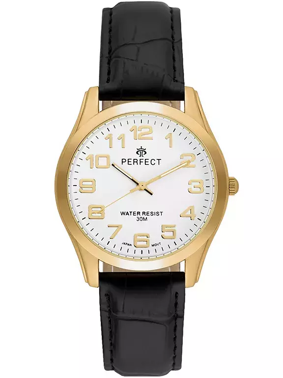 Zegarek PERFECT pasek męski XXL STD C403P-04  GOLD  tarcza biała