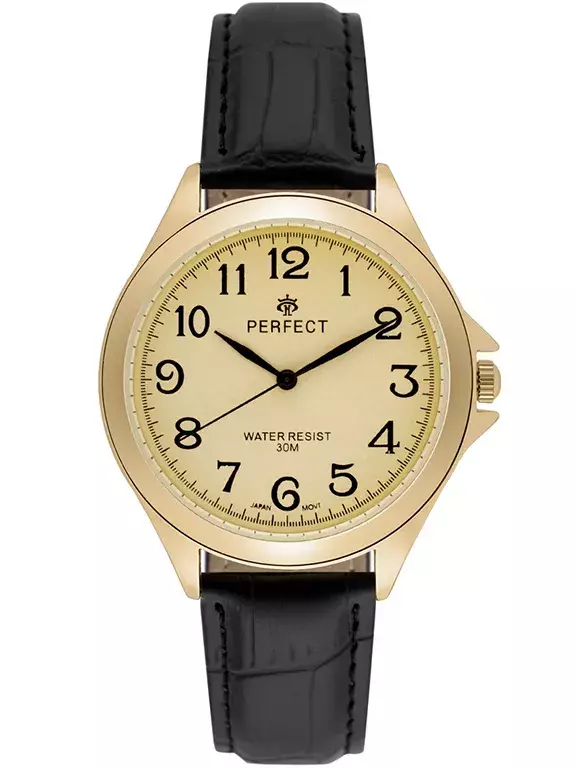 Zegarek PERFECT pasek męski XXL STD C412B-07 GOLD tarcza gold
