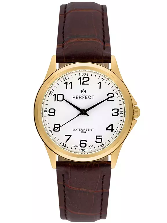 Zegarek PERFECT C425E-23  GOLD  PASEK BRĄZOWY