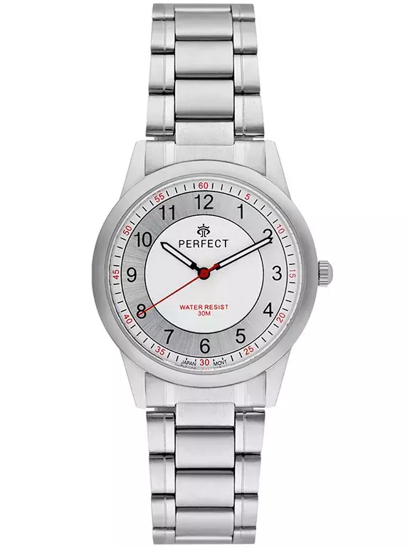 Zegarek Kwarcowy PERFECT R402H-02 Metal Standard Męski tarcza silver