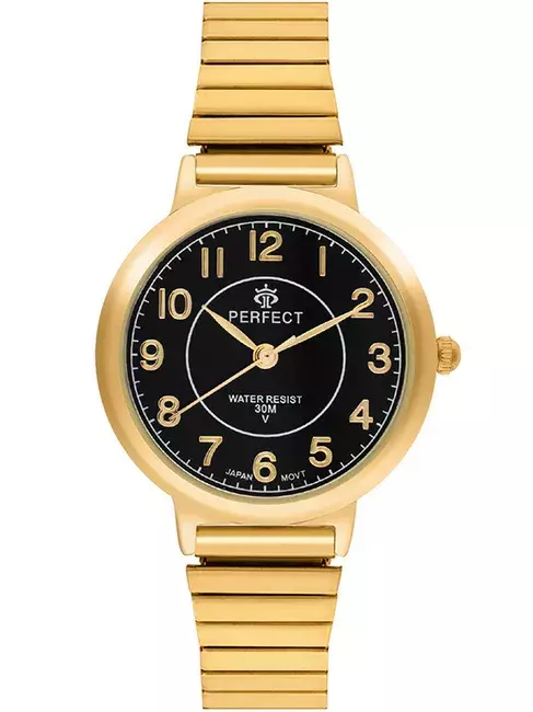 Zegarek PERFECT GUMKA Damska  XD284-05 Gold  tarcza czarna