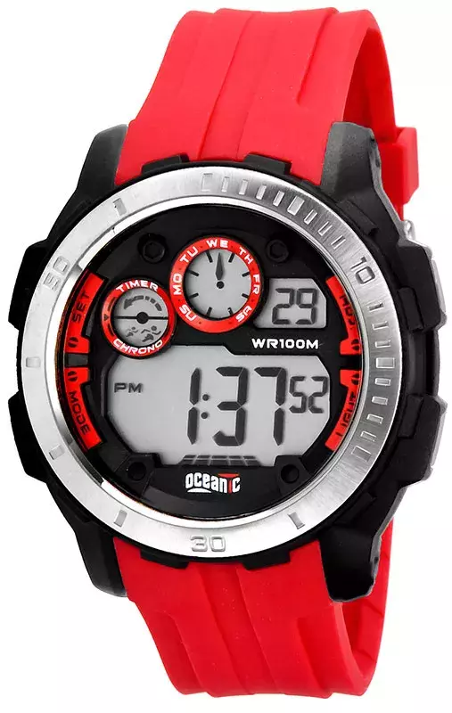Zegarek OCEANIC M 1065 czarny czerwony