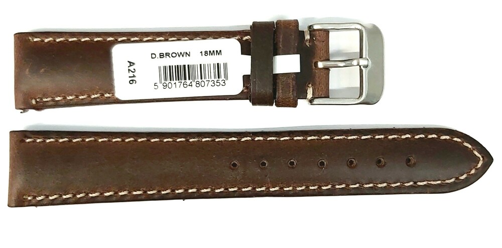 Pasek CHERMOND A216 CIEMNO BRĄZOWY 18MM