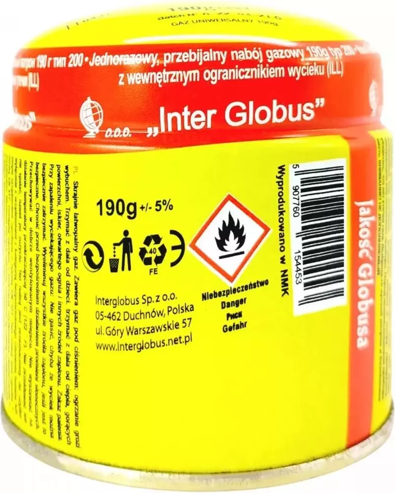 Kartusz gazowy 190g