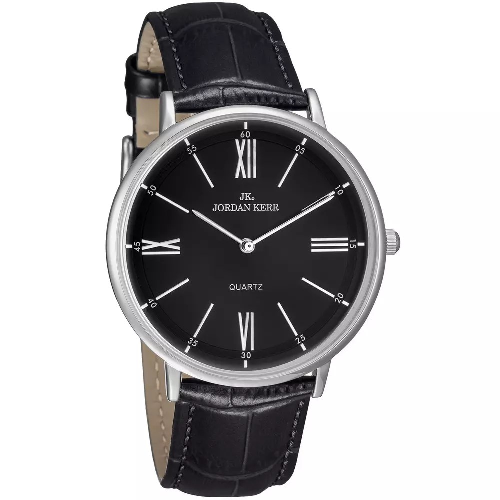 Zegarek JORDAN KERR P9008 IPS pasek czarny tarcza czarna