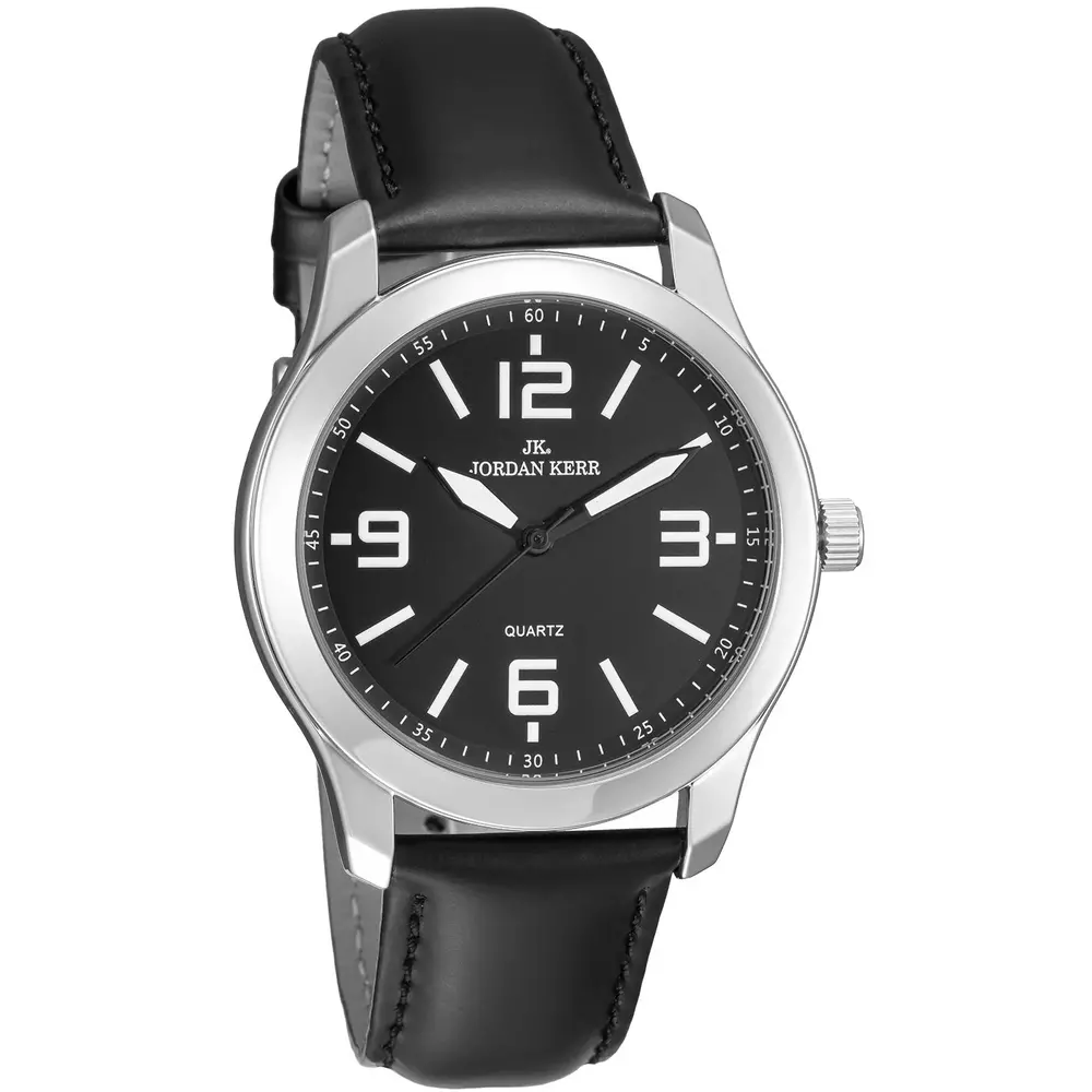 Zegarek JORDAN KERR P9011 IPS pasek czarny tarcza czarna
