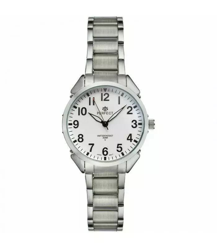 Zegarek PERFECT G138-01  METAL SILVER TARCZA  BIAŁA