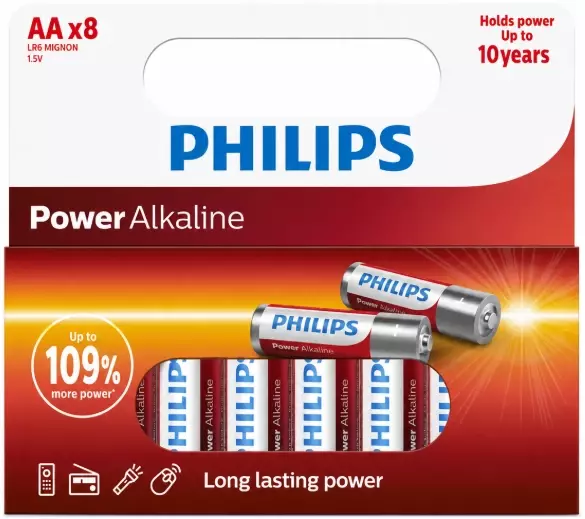 Bateria Philips LR6 B8 4+4 POWER ALKALINE