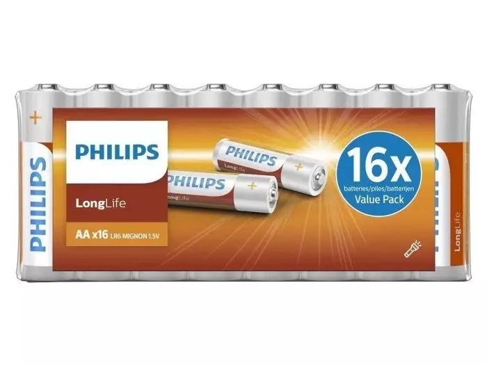 Bateria Philips R6 cynkowa pakowana po 16 Longlife