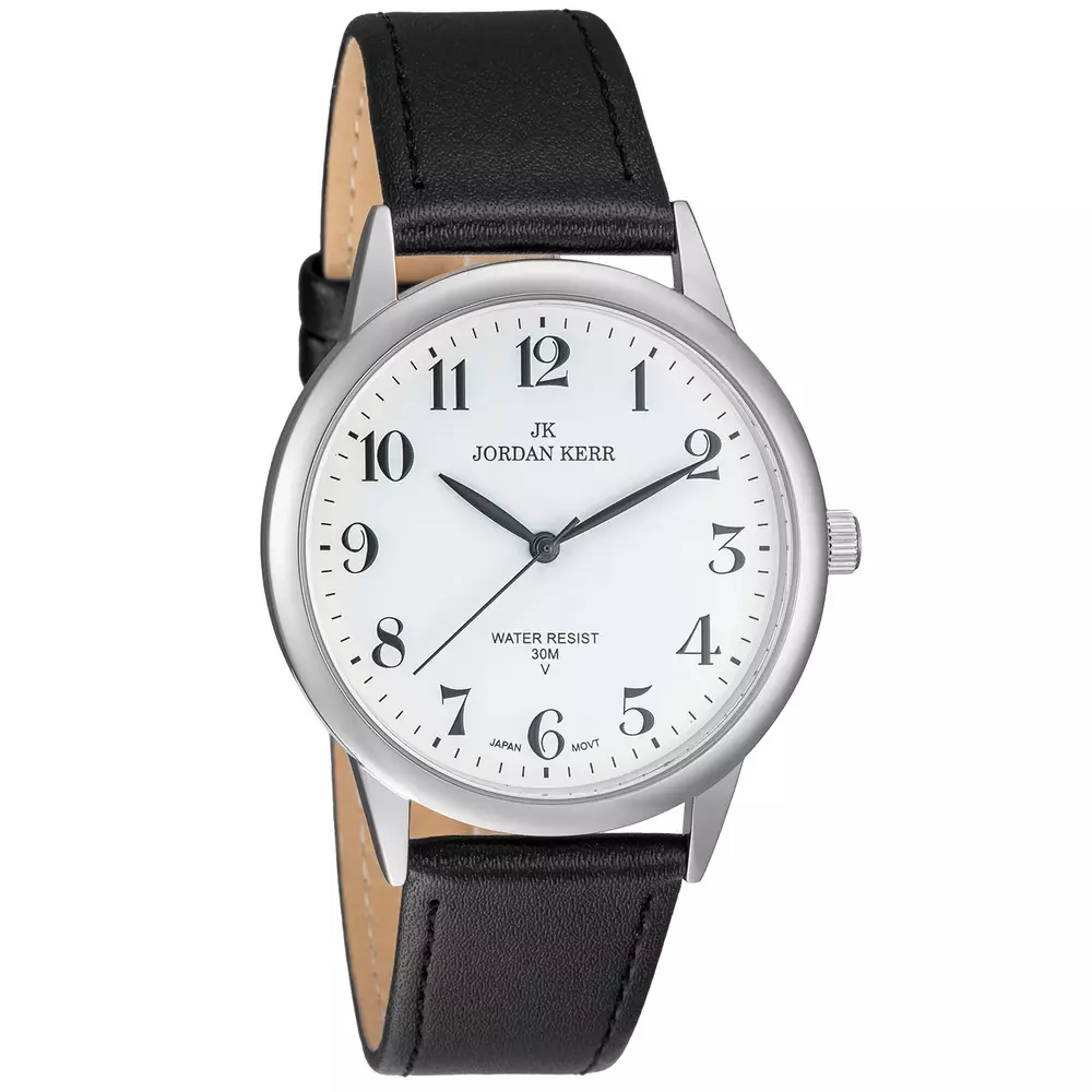 Zegarek JORDAN KERR LG001-03 IPS STANDARD MĘSKI  pasek czarny tarcza biała