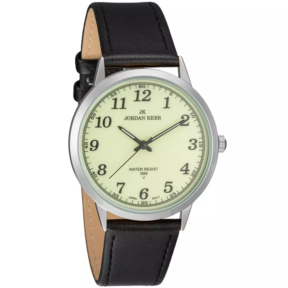 Zegarek JORDAN KERR LG002-02 IPS STANDARD pasek czarny tarcza luminous